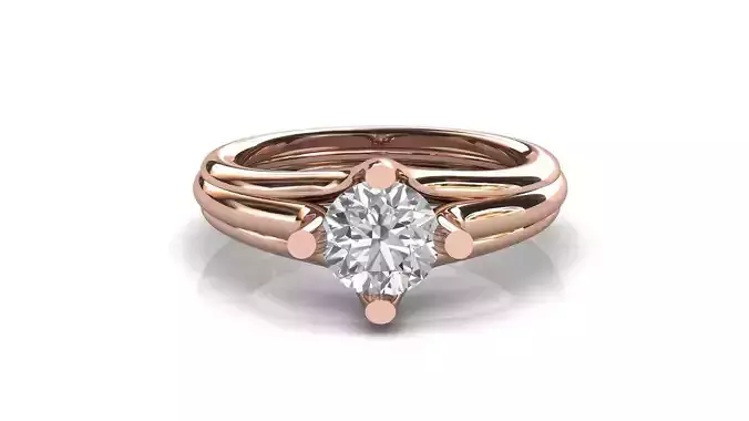 STL 3DM Print Ready Women Diamond Ring Lightweight Printable 