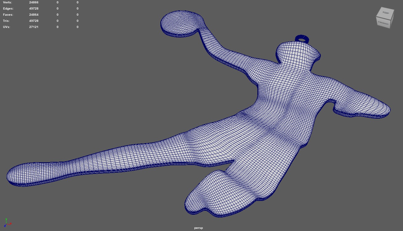 Handball Key Ring Chain 01 Low-poly 3D model_6