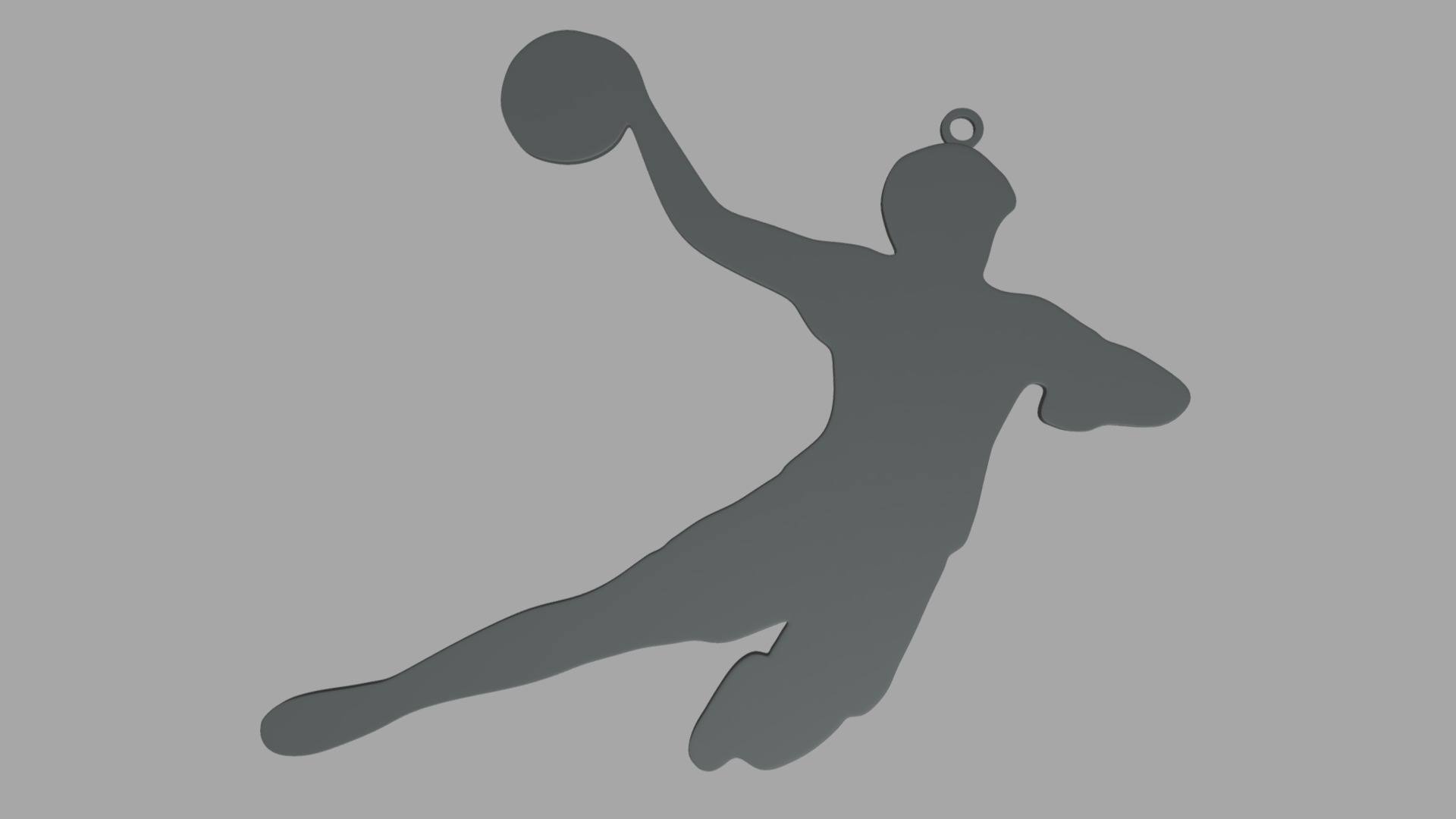 Handball Key Ring Chain 01 Low-poly 3D model_1