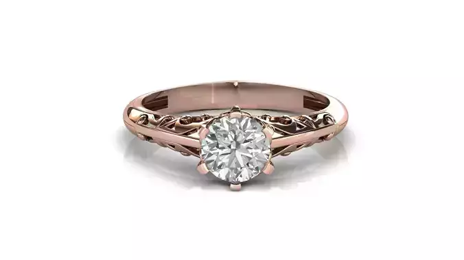 STL 3DM Print Ready Women Diamond Ring Lightweight Printable 