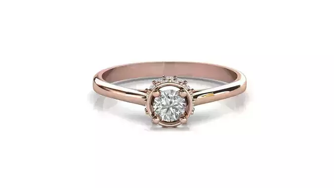 STL 3DM Print Ready Women Diamond Ring Lightweight Printable 