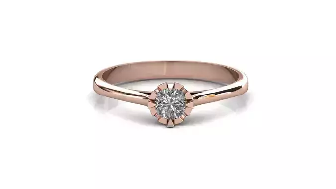 STL 3DM Print Ready Women Diamond Ring Lightweight Printable 