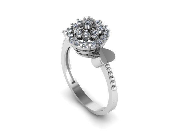 jewellery ring for daimonds 3D print model_1