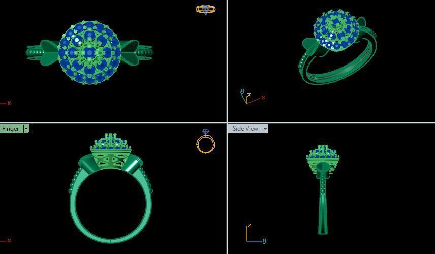 jewellery ring for daimonds 3D print model_16