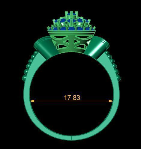 jewellery ring for daimonds 3D print model_17