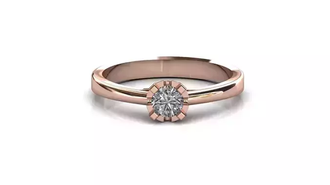 STL 3DM Print Ready Women Diamond Ring Lightweight Printable 