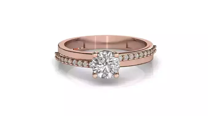 STL 3DM Print Ready Women Diamond Ring Lightweight Printable 