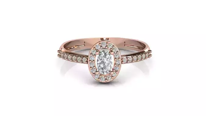 STL 3DM Print Ready Women Diamond Ring Lightweight Printable 