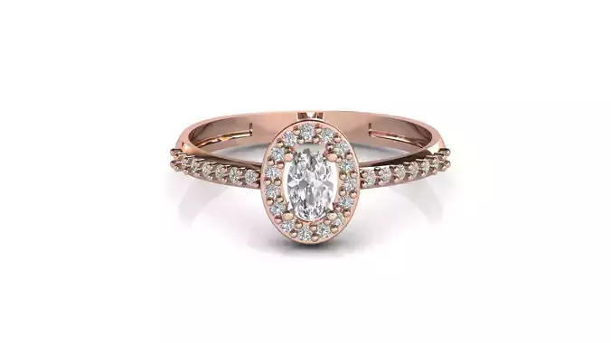 STL 3DM Print Ready Women Diamond Ring Lightweight Printable 