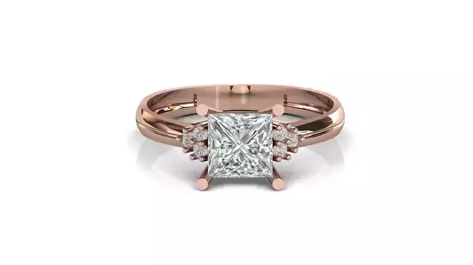 STL 3DM Print Ready Women Diamond Ring Lightweight Printable 