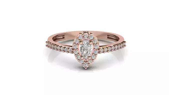 STL 3DM Print Ready Women Diamond Ring Lightweight Printable 