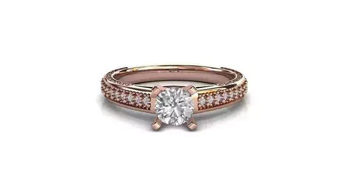 STL 3DM Print Ready Women Diamond Ring Lightweight Printable 