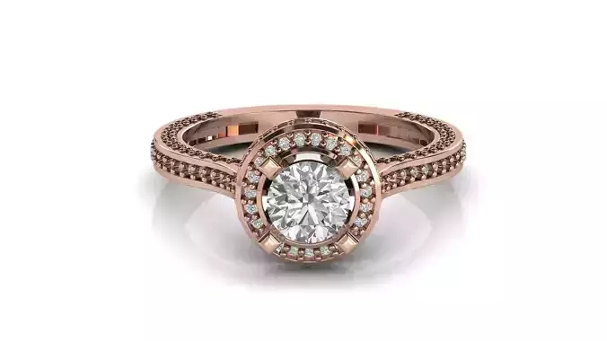 STL 3DM Print Ready Women Diamond Ring Lightweight Printable 