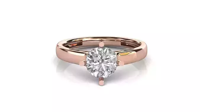 STL 3DM Print Ready Women Diamond Ring Lightweight Printable 