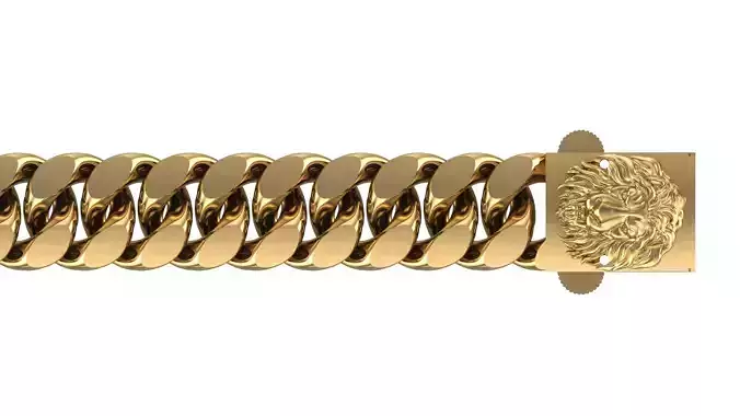 Cuban Chain with Lion Figure