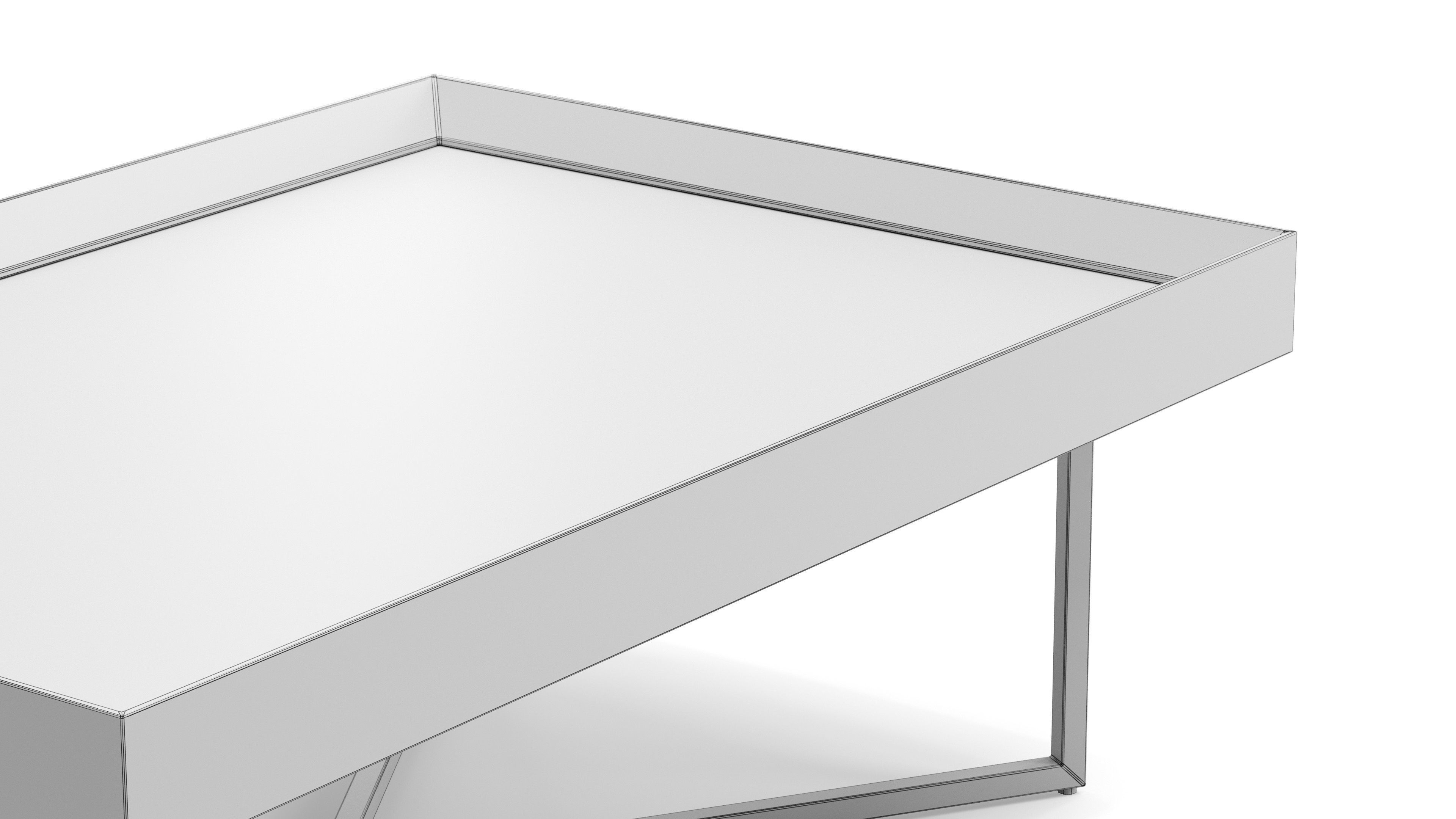 Coffee Table Dallagnese Slash Rectangular 3D model_2