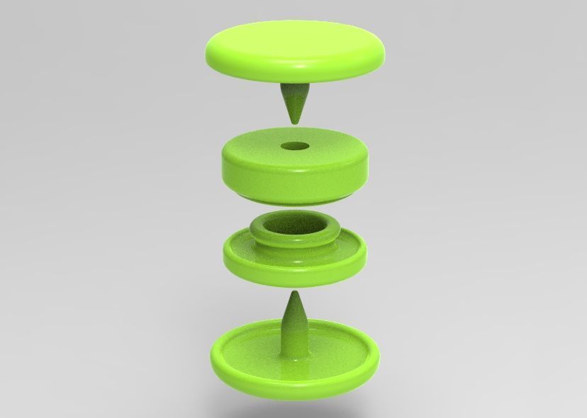 Stud Button or Snap Button 3D print model_46