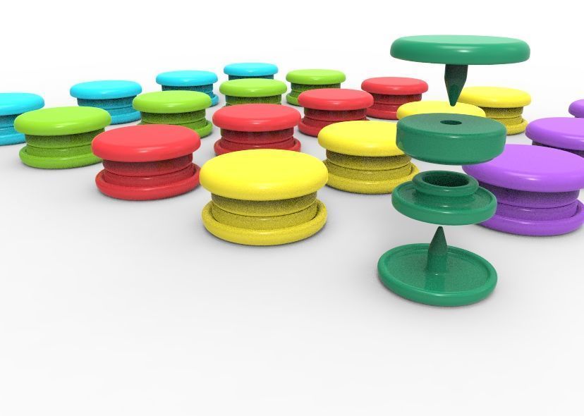 Stud Button or Snap Button 3D print model_5