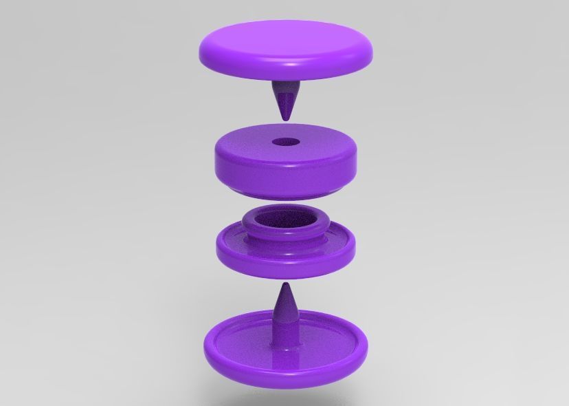 Stud Button or Snap Button 3D print model_2