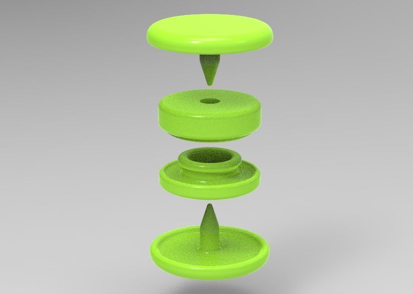 Stud Button or Snap Button 3D print model_57
