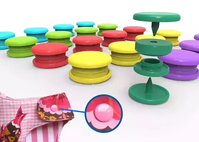 Stud Button or Snap Button 3D print model
