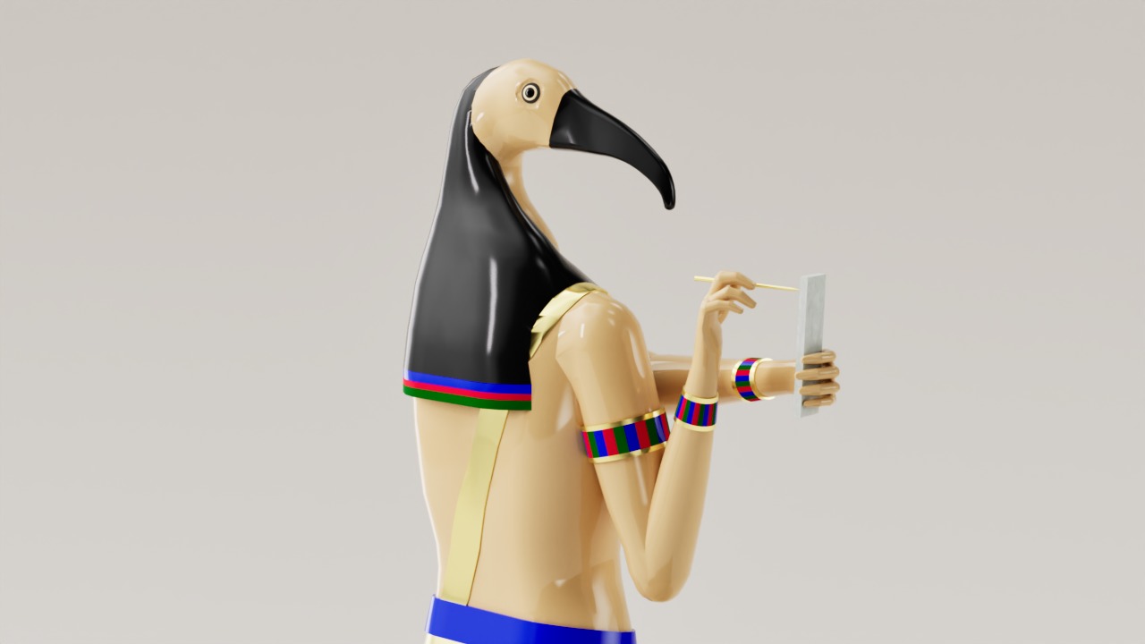 Escultura egipcia - Thot 3D print model_1