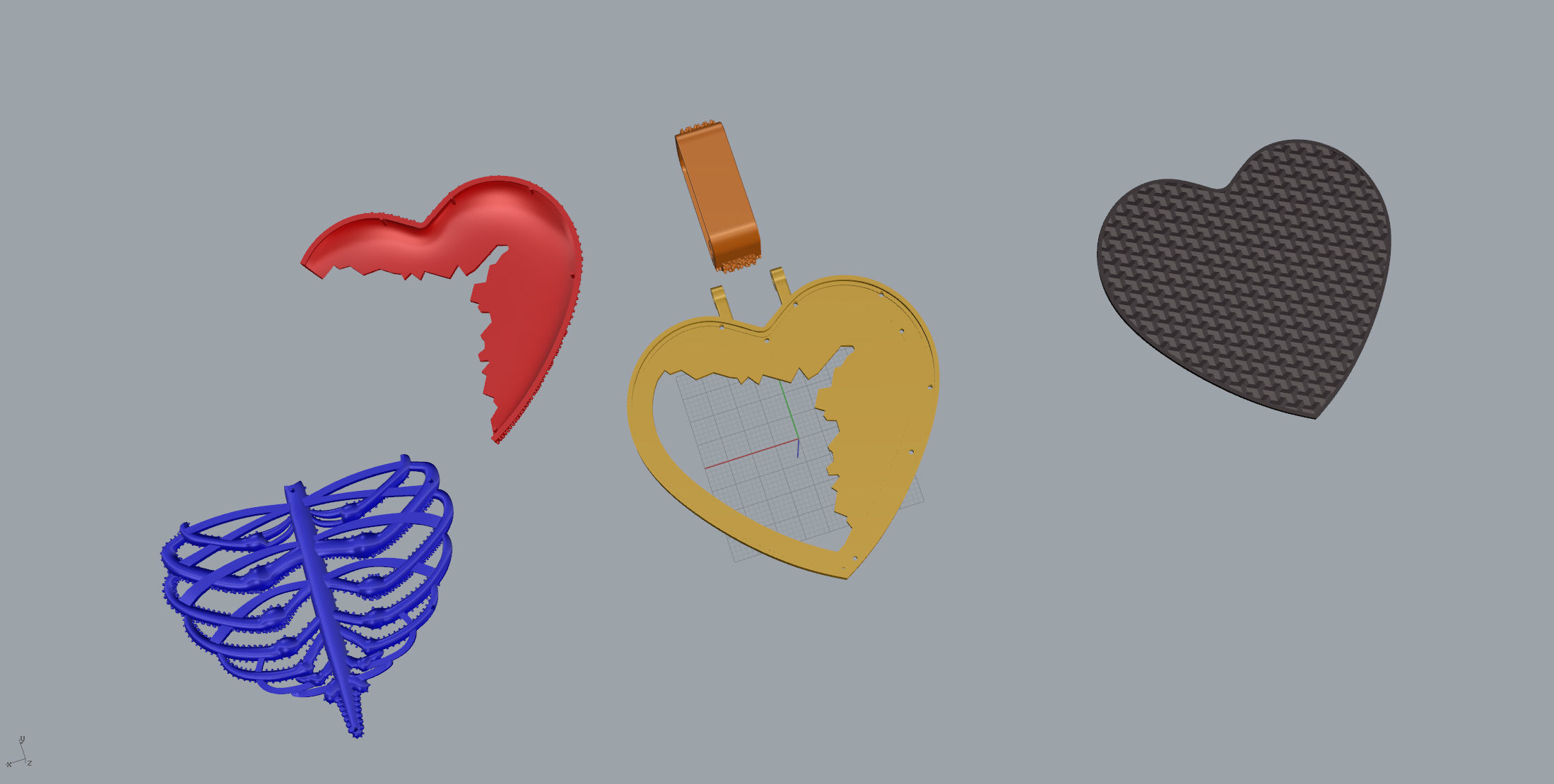 Big Skull Heart 3D print model_11