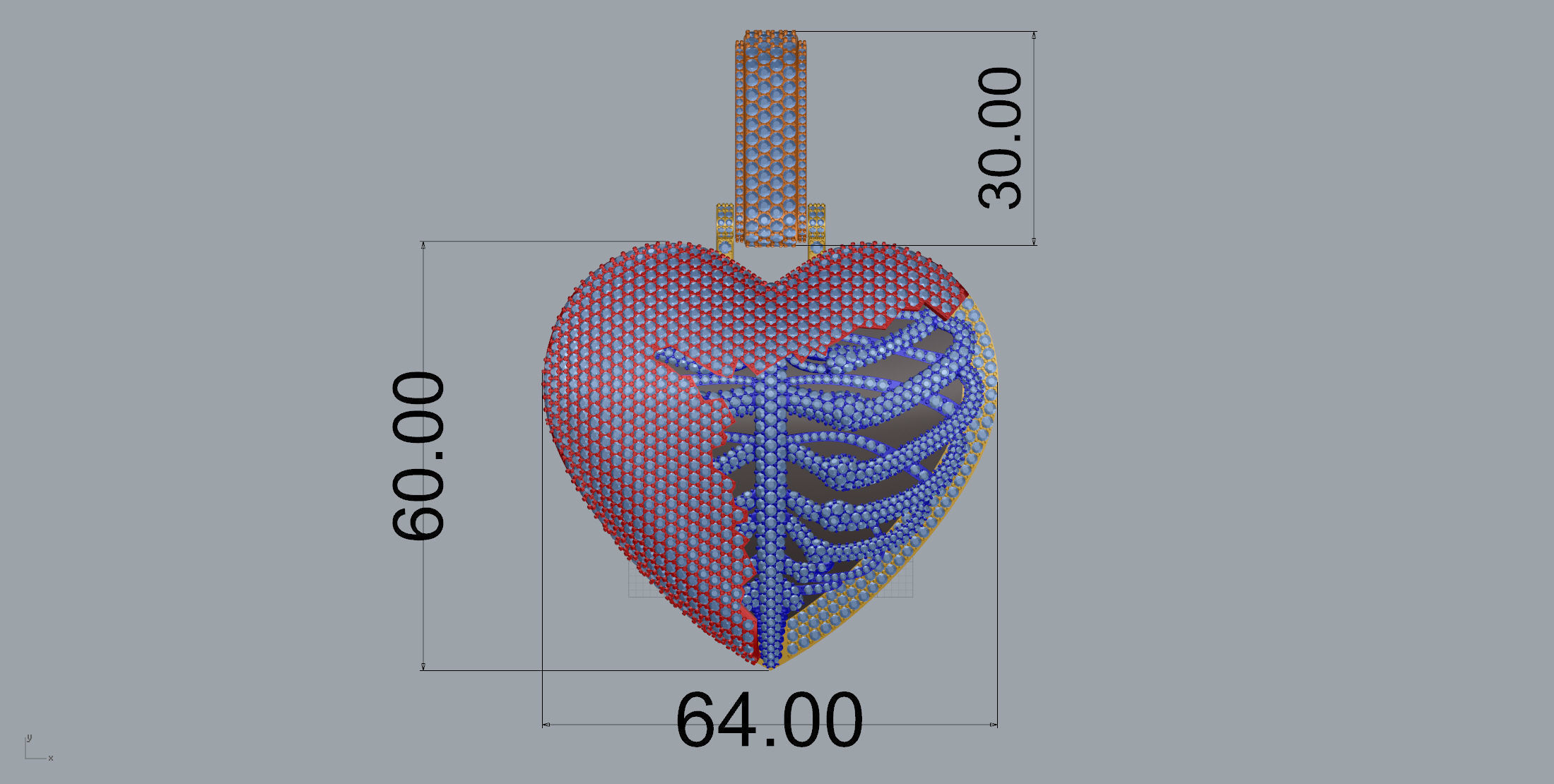 Big Skull Heart 3D print model_9