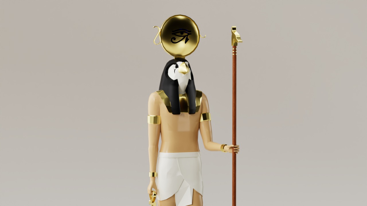 Escultura egipcia - Horus 3D print model_1