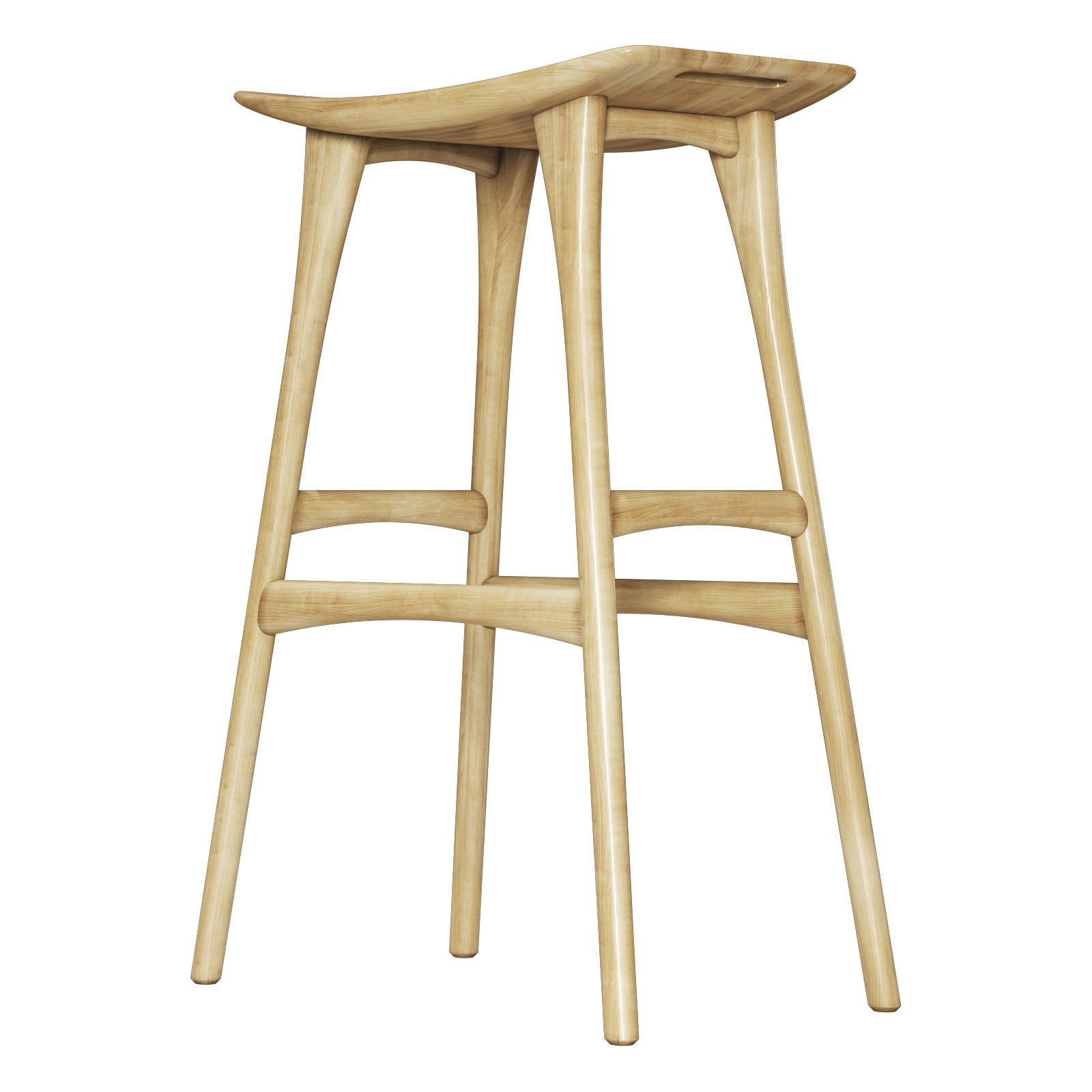 ethnicraft osso bar stool 3D model_4