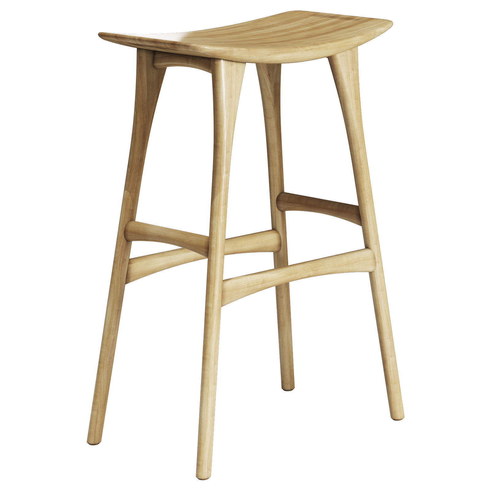 ethnicraft osso bar stool 3D model_2