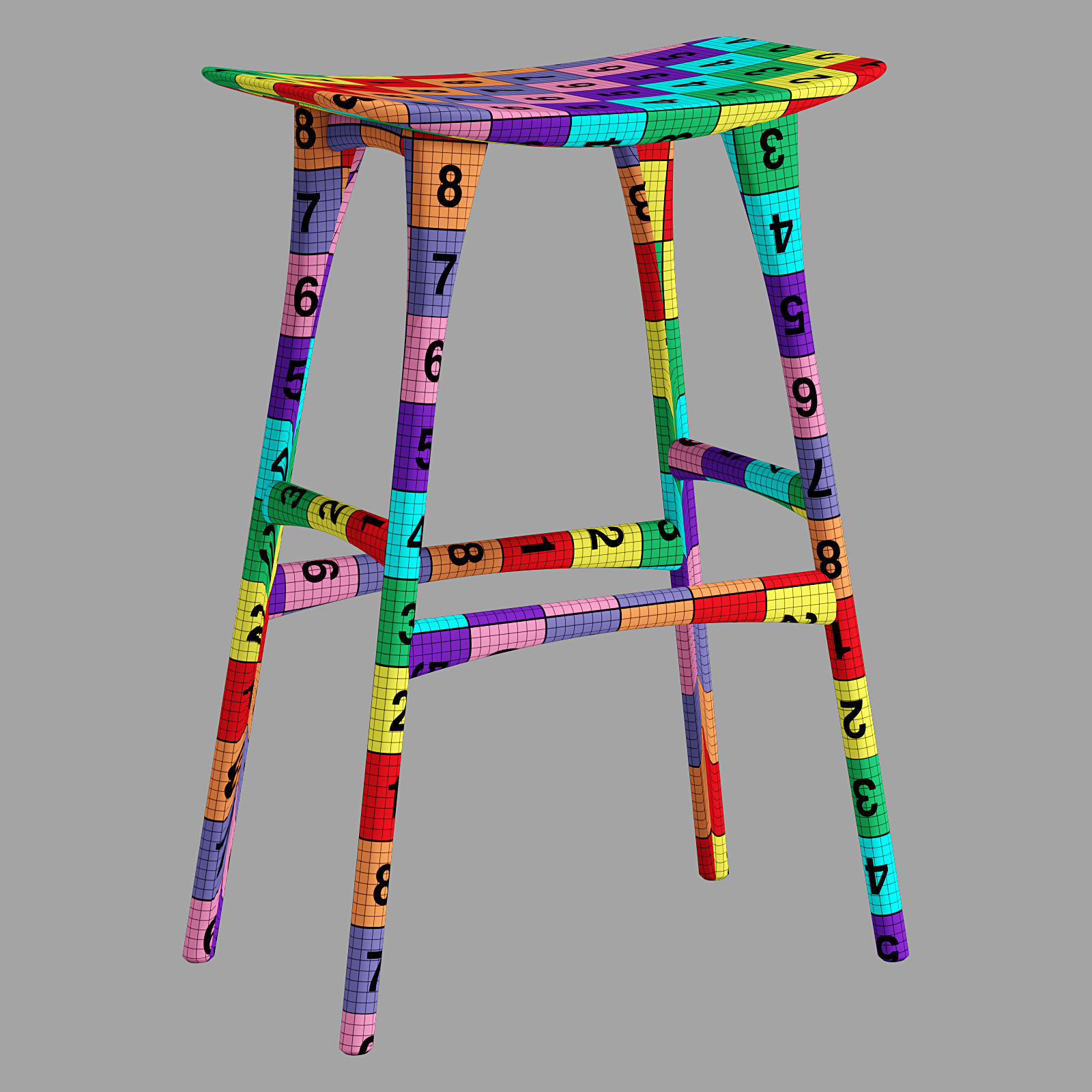 ethnicraft osso bar stool 3D model_7