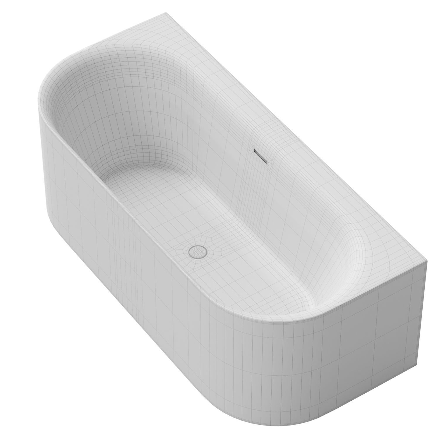 Bathtub Riho DEVOTION BACK2WALL 3D model_3