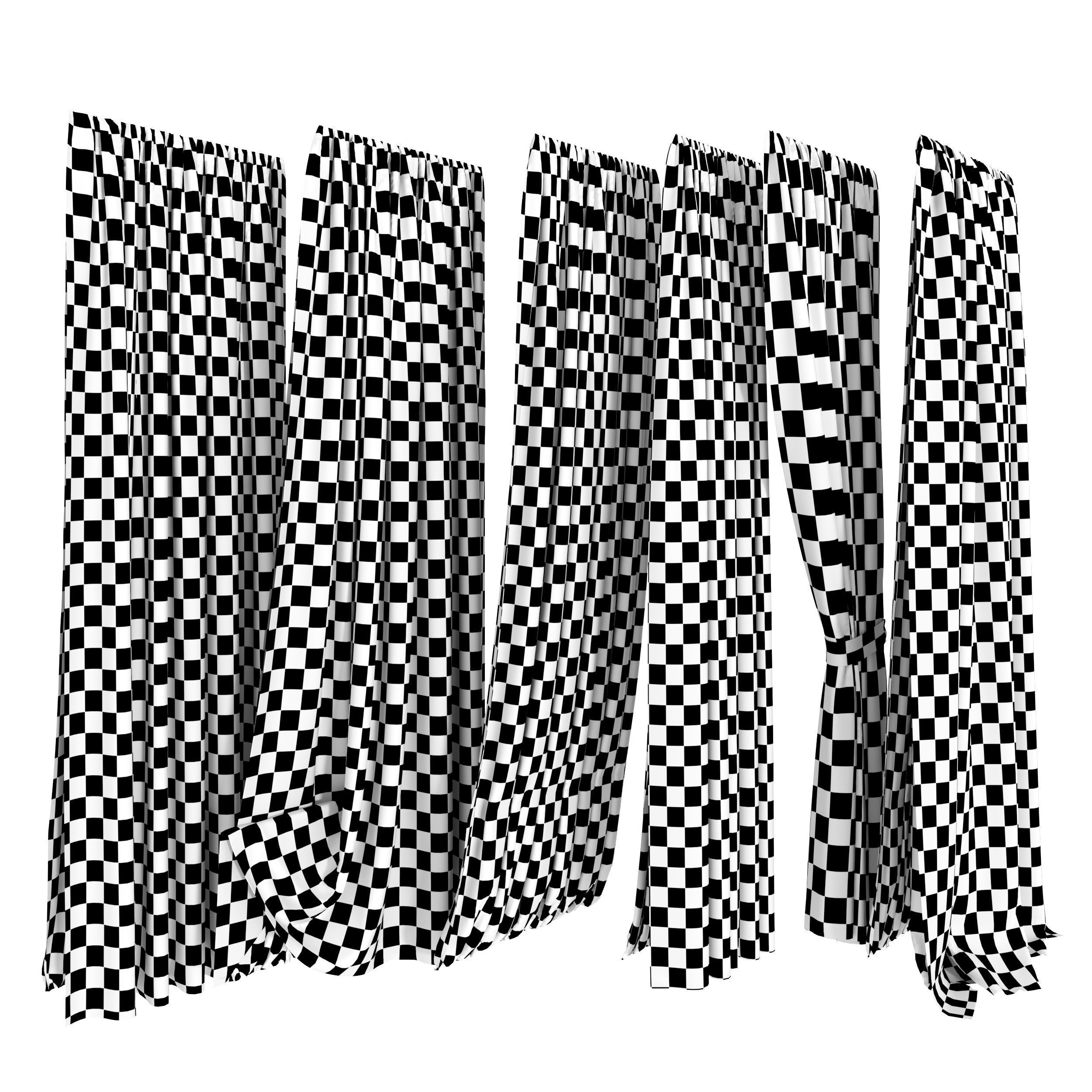 Shower Curtains set 07 3D model_7