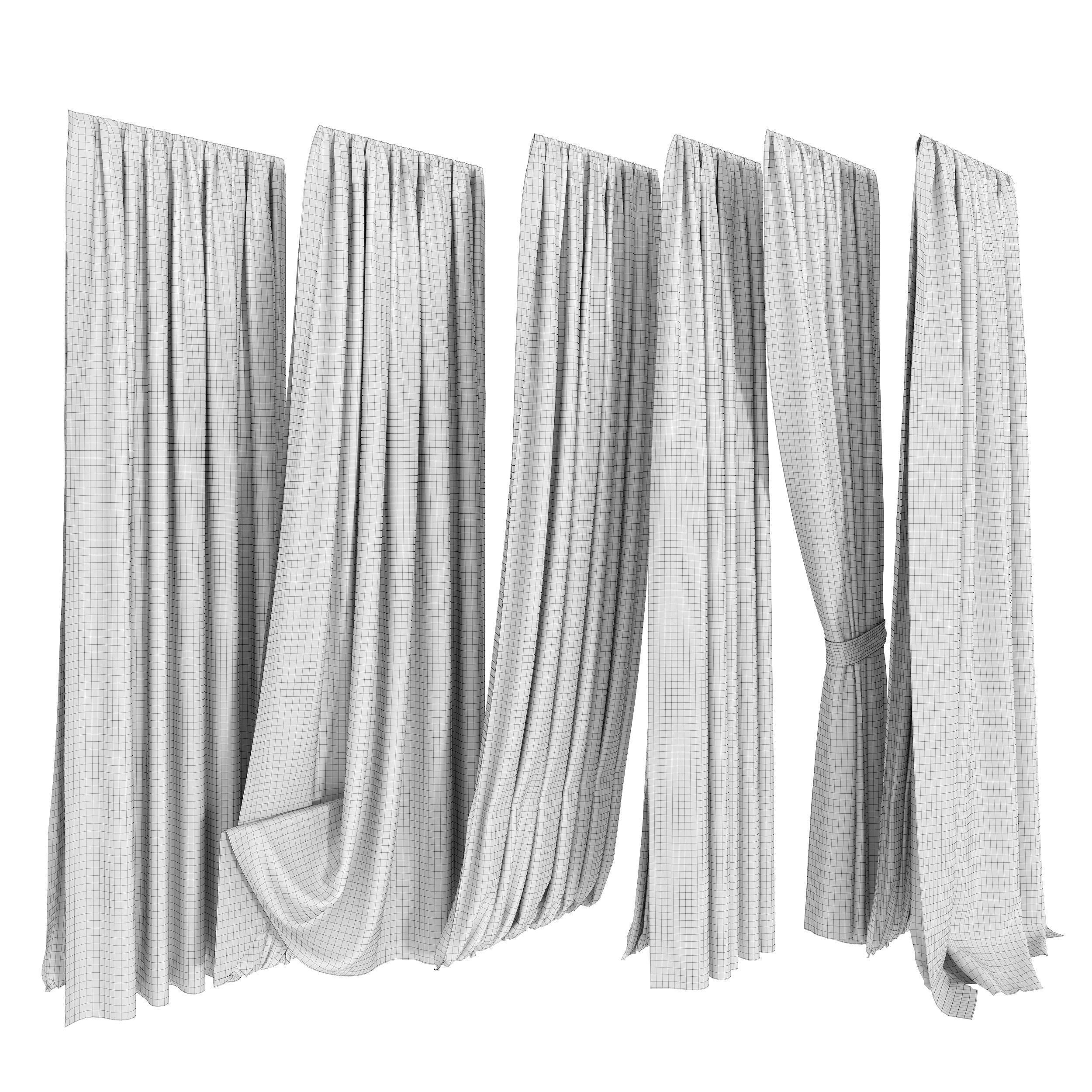 Shower Curtains set 07 3D model_6