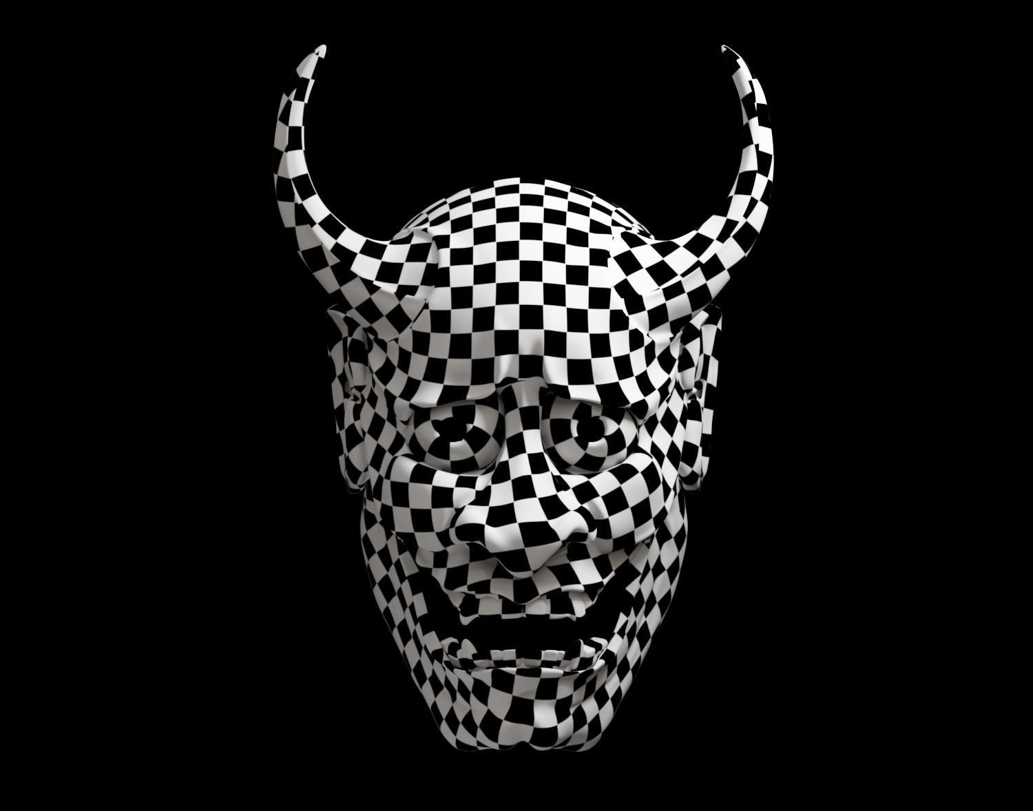 Hannya Mask - Japanese Noh mask Low-poly 3D model_15