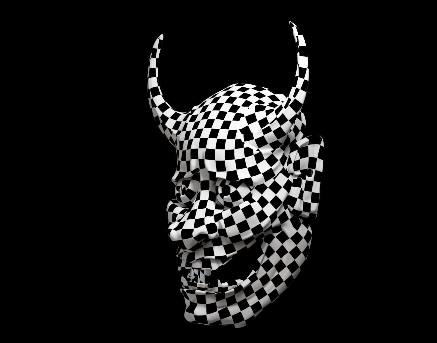 Hannya Mask - Japanese Noh mask Low-poly 3D model_17