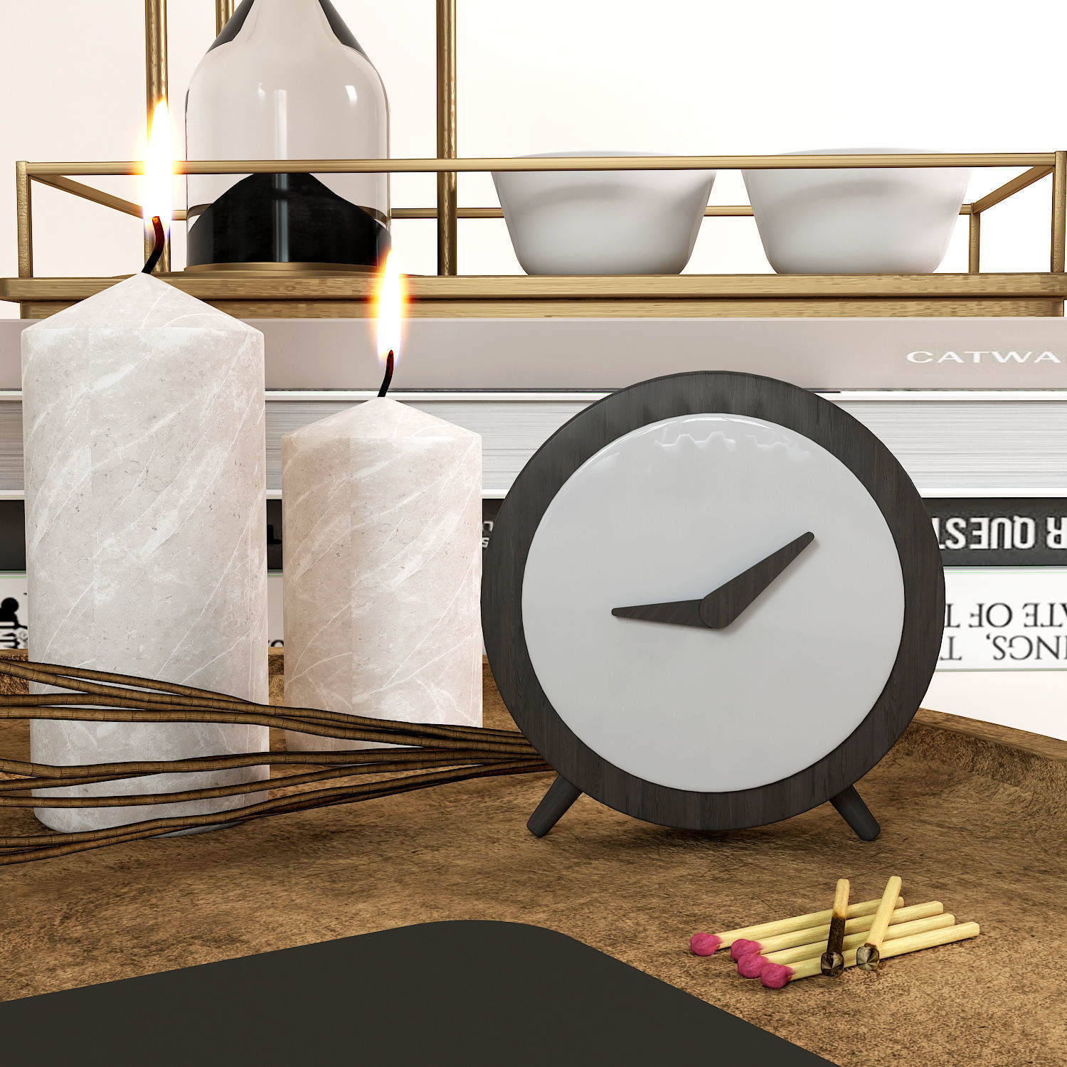 Decorative set 6 Low-poly 3D model_2