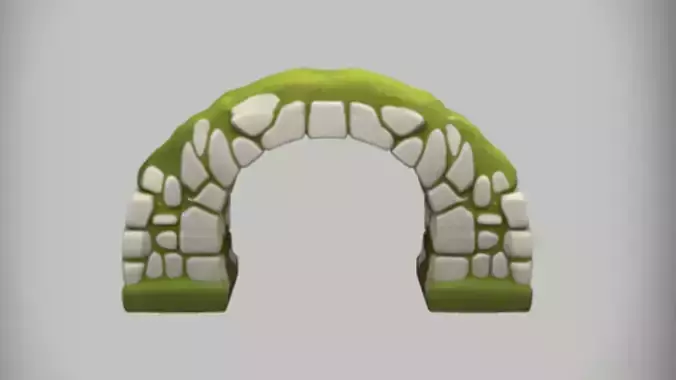 Stone arch covered in moss 