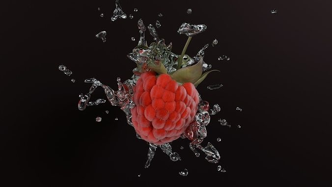 Photorealistic Raspberry  Low-poly 3D model
