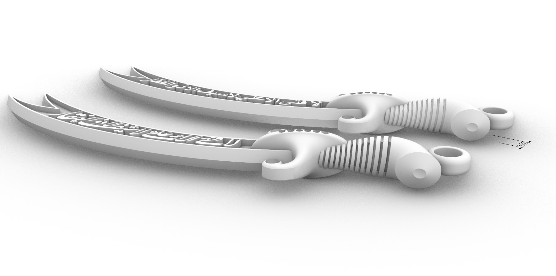 Zulfikar Sword - Imam Ali Zulfiqar Sword Pendant 3D print model_3