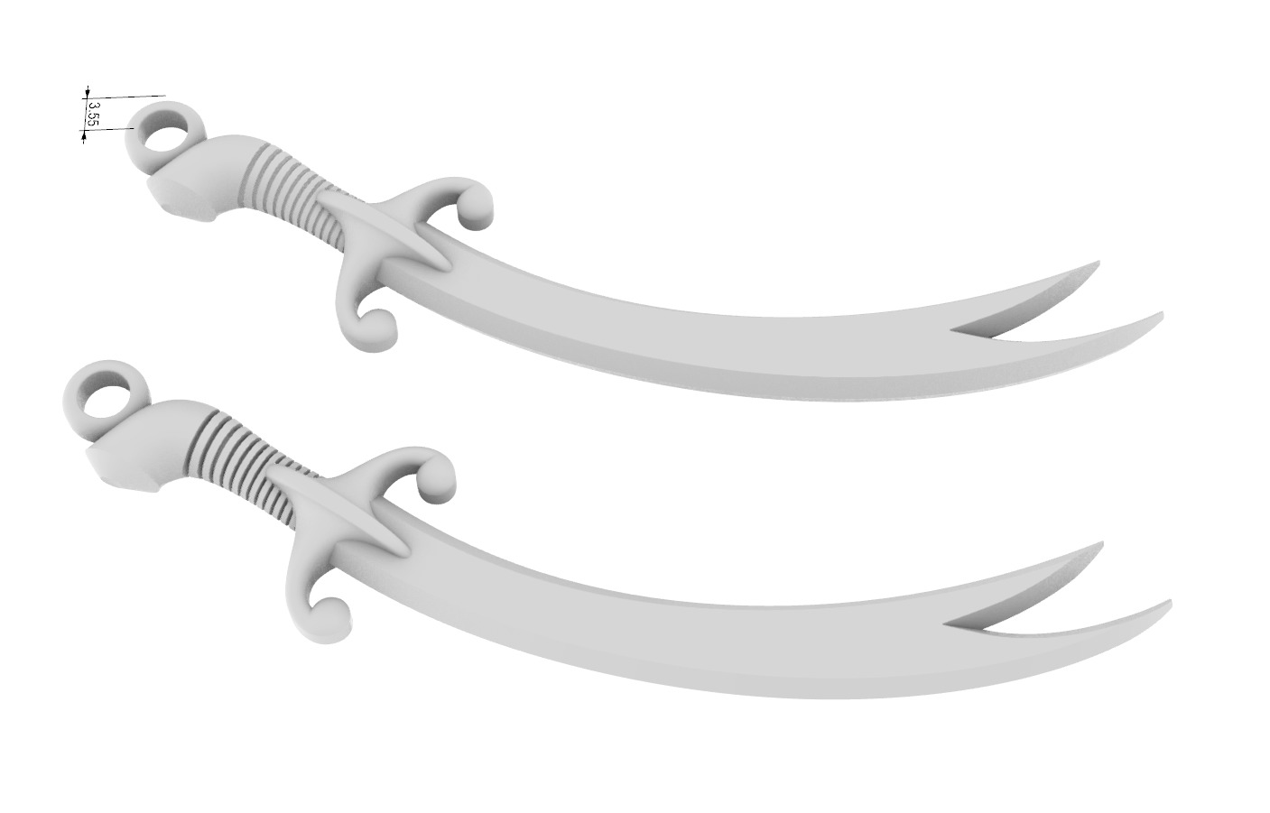 Zulfikar Sword - Imam Ali Zulfiqar Sword Pendant 3D print model_2