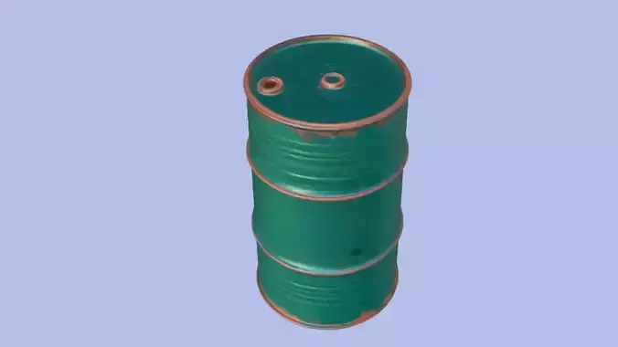 dark green rusty petrol barre   3D Game Ready Model 3D model