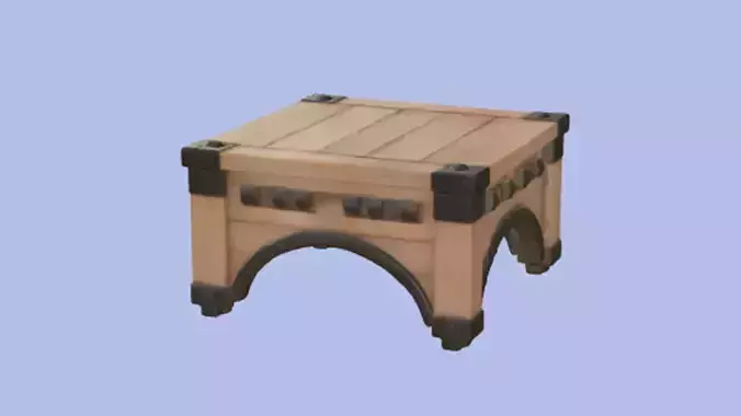 wooden coffee table 3D Game Ready Model