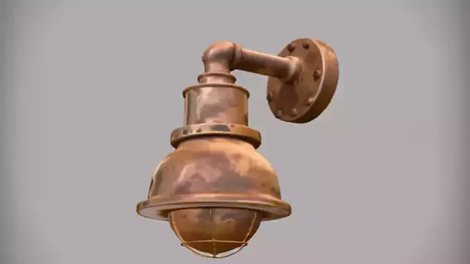 vintage industrial wall lamp 3D Game Ready Model