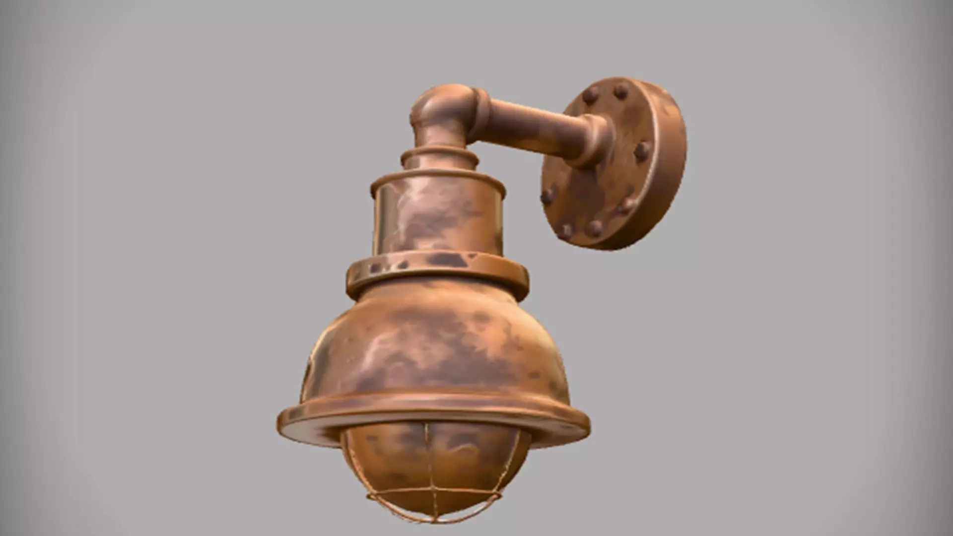 vintage industrial wall lamp 3D Game Ready Model 3D model_0