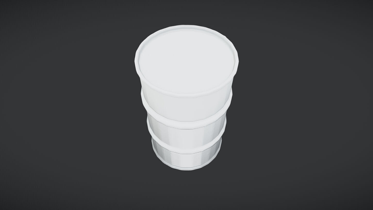 rusty green metal barrel 3D model_2