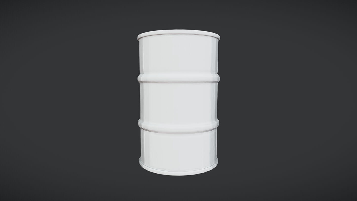 rusty green metal barrel 3D model_1