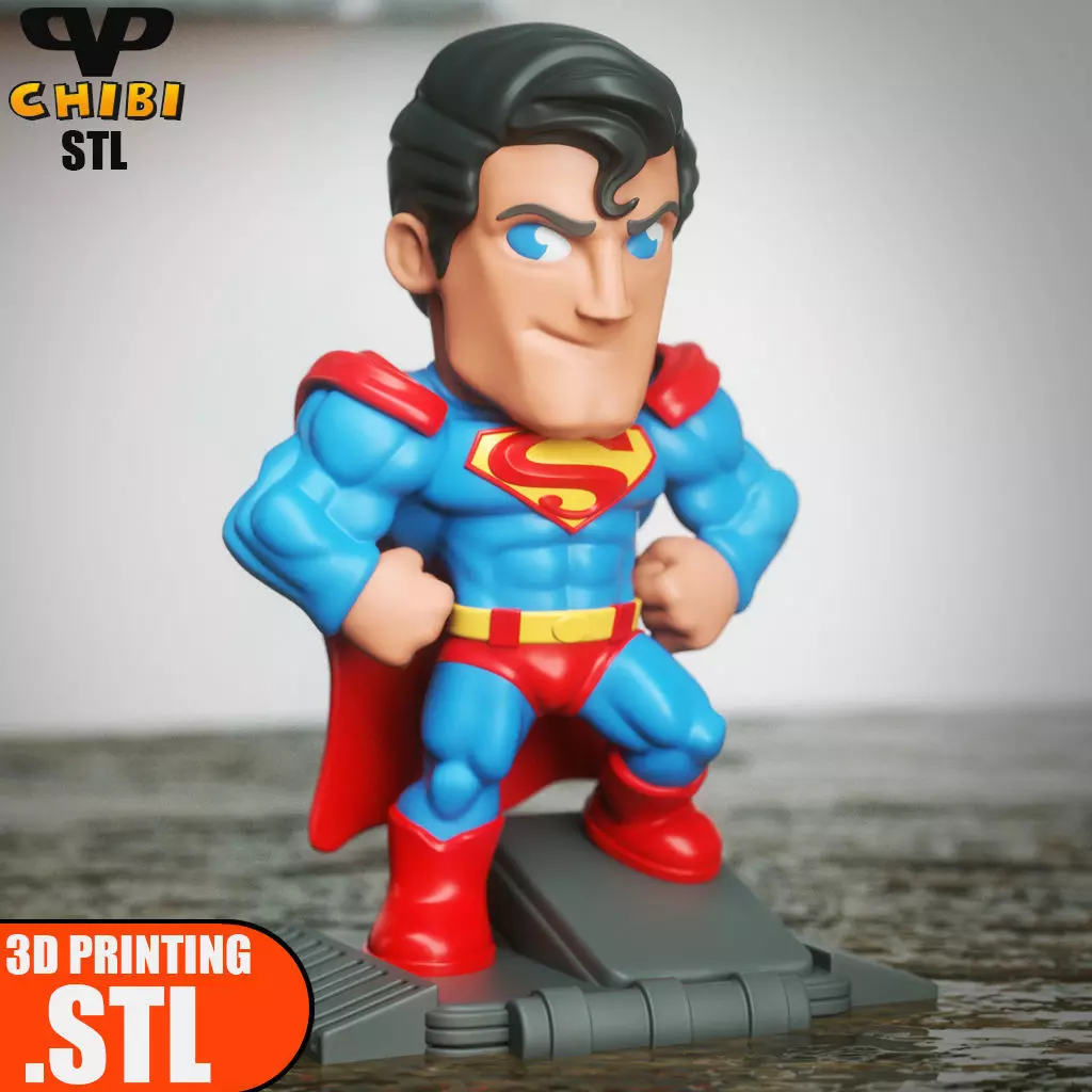 Superman Chibi STL for 3D Printing ChibiSTL 3DXM 3D print model_0