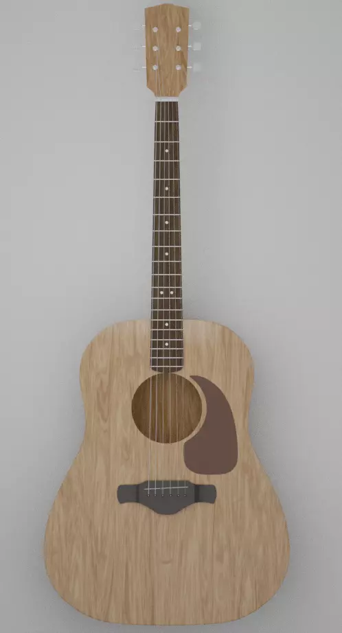 Acoustic guitar 3D model